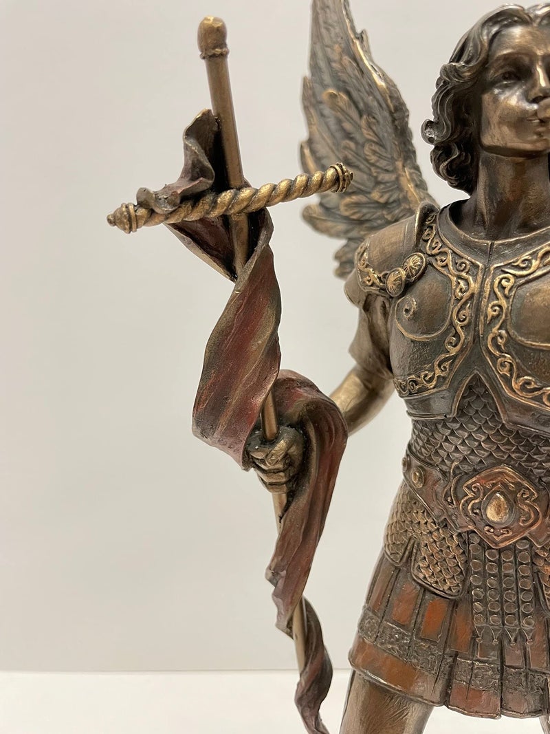 Unicorn Studio 13 Inch Archangel - Saint Gabriel with Horn Cold Cast Bronze Figurine - Image 4